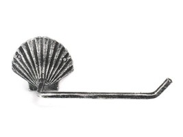 [Pack Of 2] Antique Silver Cast Iron Shell Toilet Paper Holder 10&quot; - £38.20 GBP