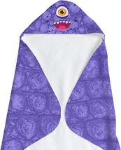 Caroline&#39;s Treasures HLW1007BHTW Purple Monster Soft and Absorbent Hooded Baby T - £37.56 GBP