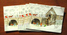 Christmas Originals Cards Lot of 10 Vintage Artist P. Decker Snowy Village Scene - £11.13 GBP