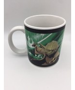 Star Wars Yoda Chewbacca Coffee Mug 12 Oz Green Cup Lucas Film Galerie 2007 - £9.38 GBP