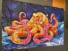 Third Eye Tapestry Wall Hanging Octopus 85”x56” - £29.14 GBP