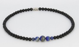 Onyx and Lapis Lazuli Necklace for Men/Women Genuine Lapis Lazuli Jewelr... - £24.66 GBP