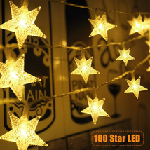 Star String Lights 100 LED 33 FT Plug in Fairy Bedroom Twinkle Lights Waterproof - £16.82 GBP