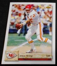 1992 Upper Deck Dave krieg 508, Kansas City Chief NFL Football Sports Card, RARE - £12.57 GBP