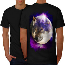 Moon Animal Wolf Shirt Animal Face Men T-shirt Back - $12.99