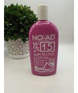 Vintage NO-AD SPF 15 Sun Block Lotion Pink Bottle 16oz EXP 03/2001 Colle... - $19.39