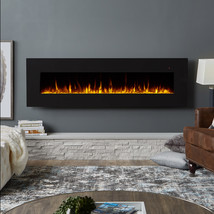 RealFlame Electric Wall Fireplace Corretto 72&quot; Hanging Unit Real Flame Black - £628.37 GBP