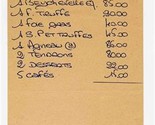 Au Petit Montmorency Restaurant Receipt 1970&#39;s Rue De Montmorency Paris ... - £14.19 GBP