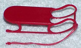 Vintage 1980&#39;s Red Metal SLED Christmas Ornament - £7.83 GBP