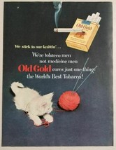 1951 Print Ad Old Gold Cigarettes White Kitten &amp; Ball of Yarn - £10.02 GBP