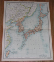 1922 Map Of Japan Japanese Empire Korea Taiwan Sakhalin Russia Vladivostok - $29.24