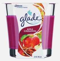 Glade Scented Glass Candle, Apple Cinnamon, 3.4 Oz - £6.35 GBP