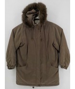 Worthington Womens Coat Suede Polyester Parka Genuine Fox Strip Fur Trim... - £19.74 GBP