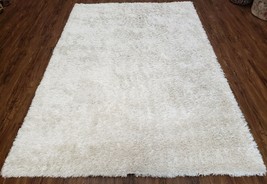 Safavieh Shag Rug 5x8 Isaac Mizrahi Pearl White Soft High Pile Carpet 5x7 Fluffy - £226.79 GBP