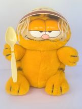 Garfield Plush Spaghetti Attack Pasta Bowl &amp; Spoon All Tags VTG Dakin 1981 Korea - £27.64 GBP