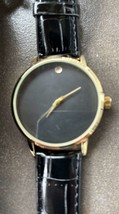 LEATHER BAND diamond face watch - $125.00