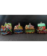 Santa Train Blow mold Christmas ornaments set of 4 Vintage Christmas - $22.44 CAD