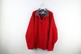 Vintage Gap Mens Size XL Faded Blank Half Zip Fleece Pullover Sweater Red - £35.48 GBP