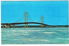 Michigan Postcard Mackinac Island Bridge Joining Upper &amp; Lower Michigan - $2.06