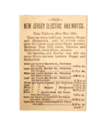 1895 New Jersey Electric Railway Time Table Advertisement Victorian Trai... - $368.75 MXN