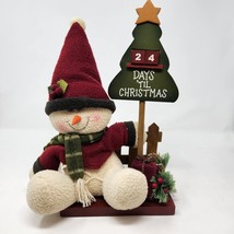 Countdown Days &#39;til Christmas w Snowman Plush Wooden Base Tree Numbers A... - £18.10 GBP