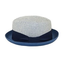 Men's Broner Summer Hat Woven Straw Style TRIPLE CROWN 84-704 Blue image 4