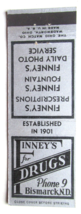 Finney&#39;s Drugs - Bismarck, North Dakota Drug Store 20 Strike Matchbook C... - £1.57 GBP