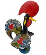 Artisan Made Folkart Painted Rooster Figurine 10&quot;, Signed NAE - €24,32 EUR
