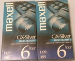 Maxell Blank VHS Tapes Lot of 2 6 Hour GX Silver NOS Sealed  - $5.93