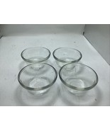 Set of 4 Vintage Anchor Hocking 6oz 1034 Clear Glass Custard Cups Ramekins - $348.09 MXN