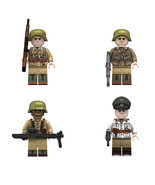 4Pcs WW2 Desert Fox Erwin Rommel Minifigure Marshal of Afrika Korps Mini... - $18.59