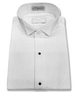 OmegaTux Men&#39;s Wingtip Collar Textured Solid White Tuxedo Dress Shirt L - $565.28 MXN