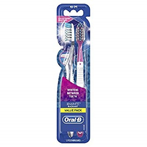 Oral-B 3D White Radiant Whitening Toothbrush 40 Medium 2 Count ( Color May Vary  - $8.90
