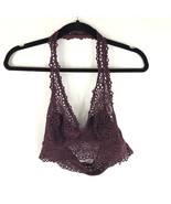 Aerie Womens Bralette Halter Crochet Lace Burgundy Size M - £7.60 GBP