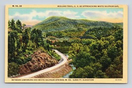 Midland Trail US 60 White Sulphur Gap West Virginia WV Linen Postcard O2 - £2.43 GBP