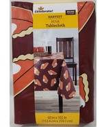 Way To Celebrate Pumpkin Pie PEVA Tablecloth 60&quot; X 120&quot; Red/Orange - $291.39 MXN