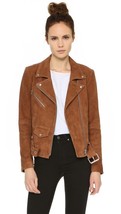Handmade Women Brown Suede Leather Jacket,Women Slim Fit Biker Motorcycl... - $143.99