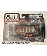 Auto World ULTRA RED CHASE Rat Fink 1:64 Scale Enclosed Car Trailer Spec... - $30.59
