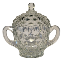 Vintage American Whitehall Clear Sugar Bowl with Lid Top Colony Fostoria Cubist - £9.53 GBP