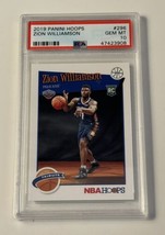 2019 Panini Hoops Zion Williamson RC #296 NBA Pelicans Rookie Superstar - PSA 10 - $49.49