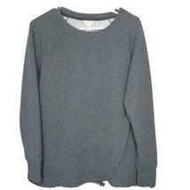 Christopher &amp; Banks Medium Gray Textured Faux Wrap Over Sweater - £14.42 GBP