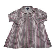 Jazzie Shirt Women 2X Pink Long Sleeve Button Up Casual Striped Plus Size - $18.69