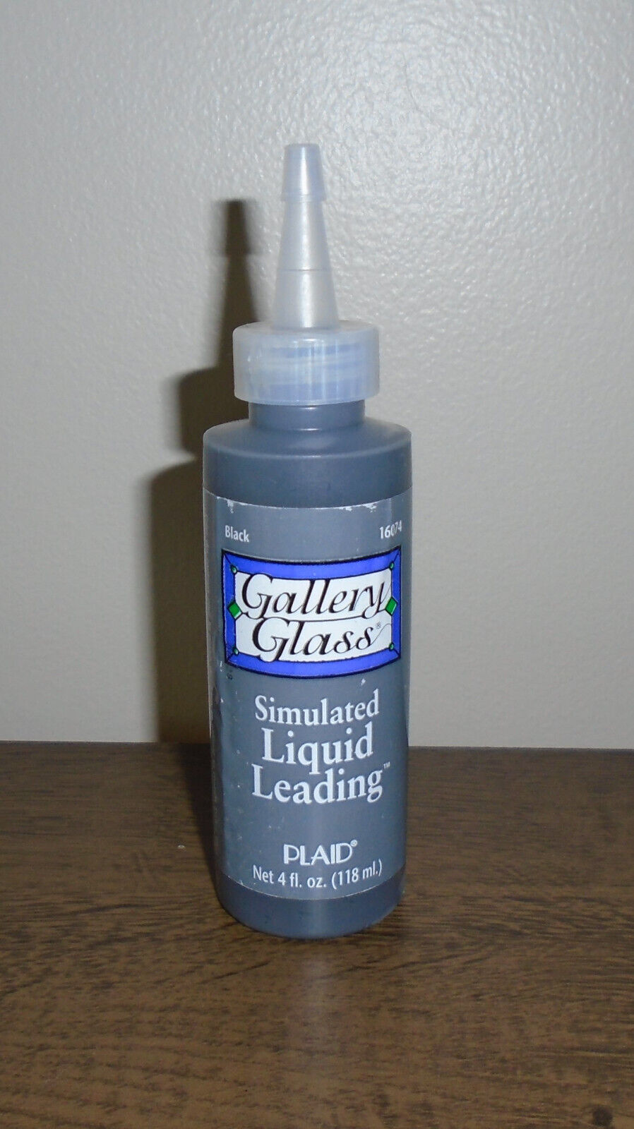 Plaid Gallery Glass Black Liquid Leading 4oz NOS - $9.90