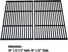 Cooking Grates Cast Iron 2pcs 19&quot; For Charbroil Brinkmann Charmglow Grill Chef - £52.85 GBP