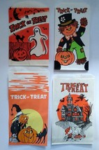 Halloween Candy Treat Bags Ghost Crescent Moon Man Scarecrow Black Cat Witch - £15.31 GBP