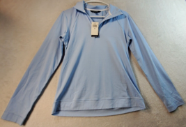 Lauren Ralph Lauren Sweatshirt Women Size Medium Blue Cotton Long Sleeve 1/4 Zip - £19.72 GBP