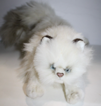 Russ Yomiko Himalayan Furry White Plush 20" Realistic Persian Cat 7901 K... - $51.25