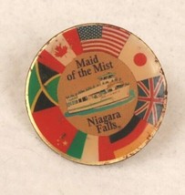 Vintage Maid of the Mist Niagara Falls World Flags Travel Souvenir Pin VTG - £4.62 GBP
