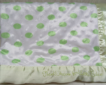 Snugly Baby White Green Minky Dot Baby Blanket Bumpy Thank Heaven Babies... - $41.57