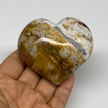 0.37 lbs, 2.5&quot;x2.8&quot;x1.3&quot; Ocean Jasper Heart Polished Healing Crystal, B30887 - £11.01 GBP